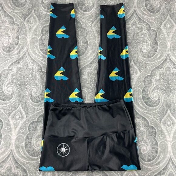 Womens Goldsheep Blue Heart Leggings - Picture 1 of 3